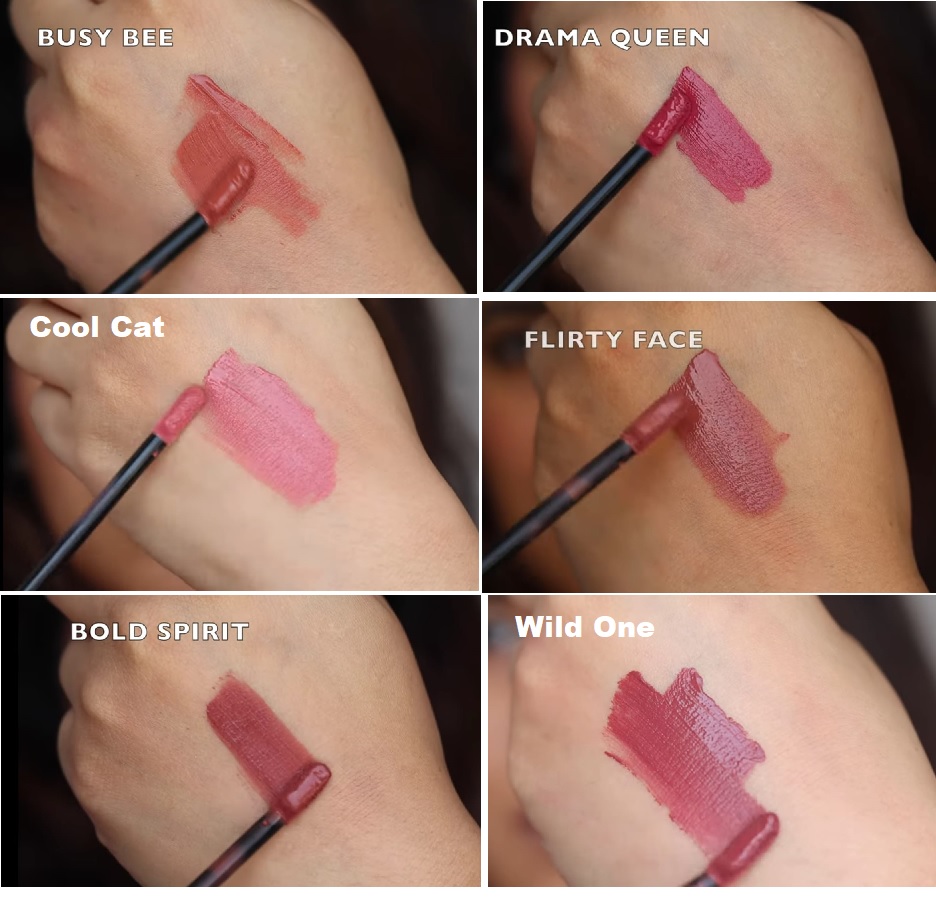 Nykaa 8hour Lasting Full Cover Matte Gloss  swatches
